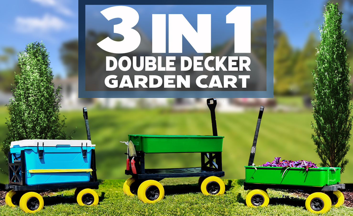 Outdoor collapsible yard garden cart Mighty Max Cart