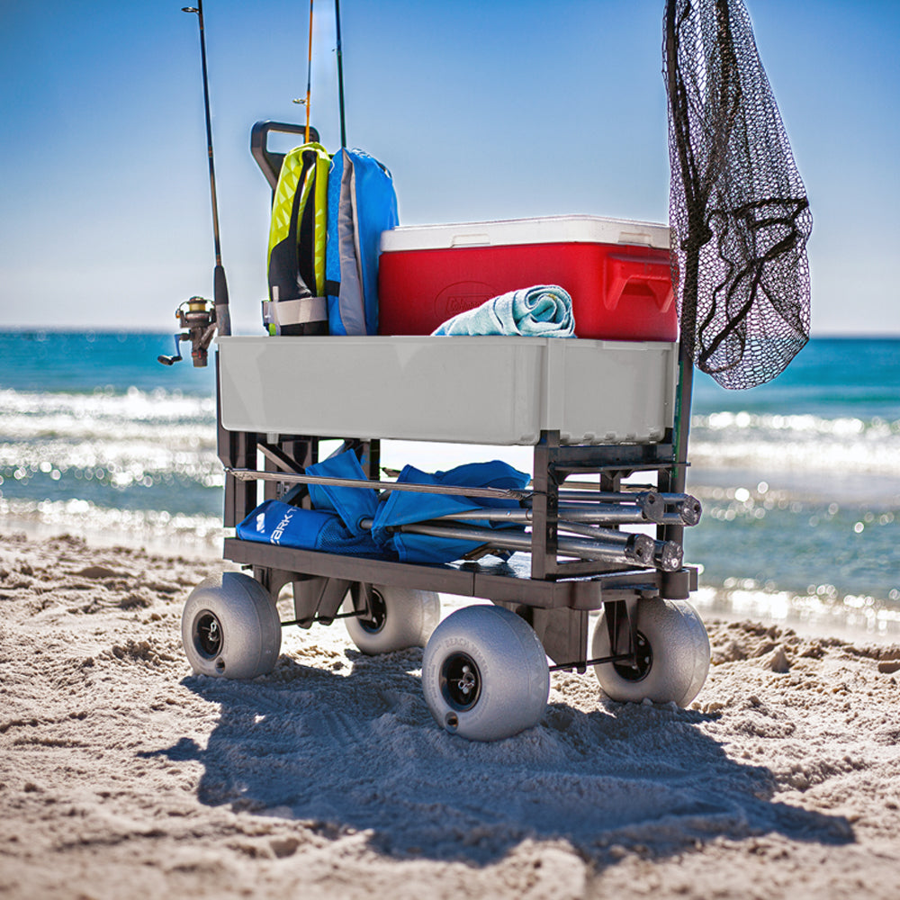 beach cart wagon double decker beach wheels fishing trip